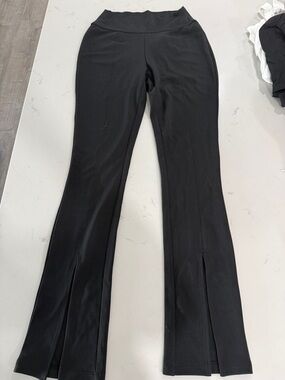 Black Women's Stretch Split-Hem Pants